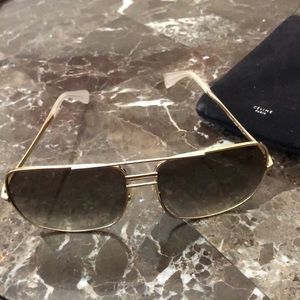 Celine sunglasses J5G Gold Aviators 41808/S.